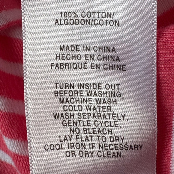 Jones New York Signature Pink and White Striped Button Shoulder Top size Large - Picture 6 of 9